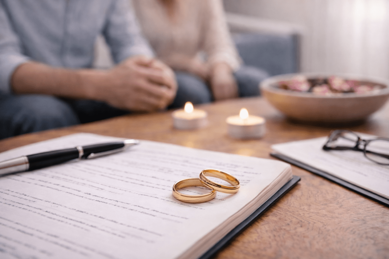 Eheringe auf Notizen